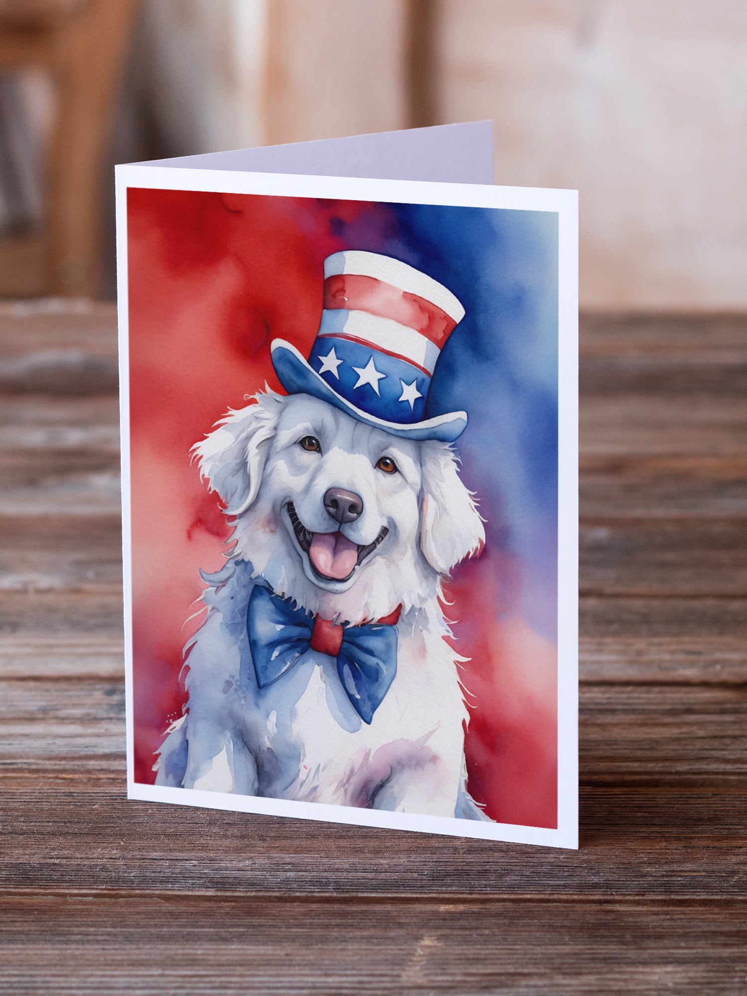 Buy this Kuvasz Patriotic American Greeting Cards Pack of 8