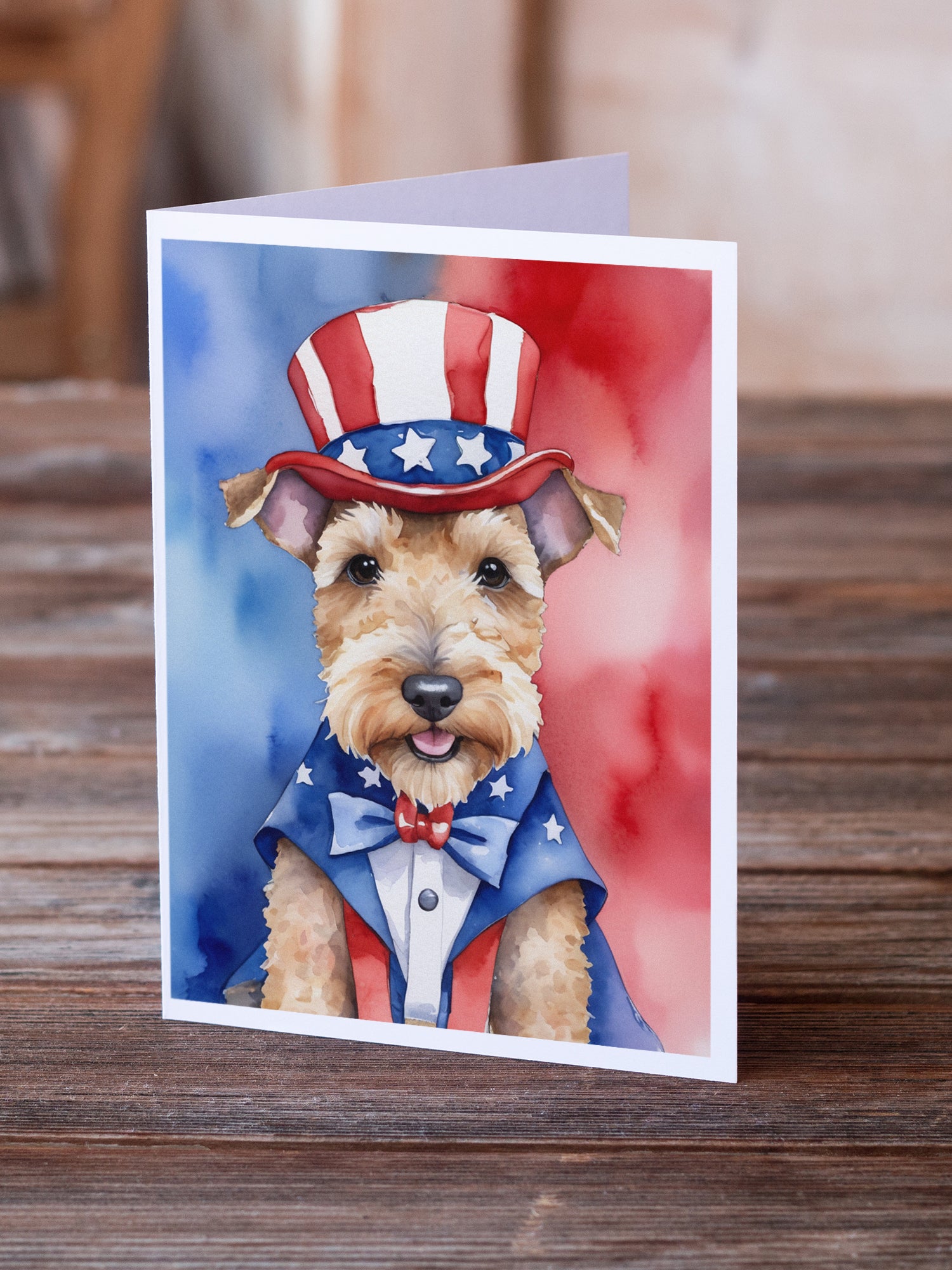 Buy this Lakeland Terrier Patriotic American Greeting Cards Pack of 8