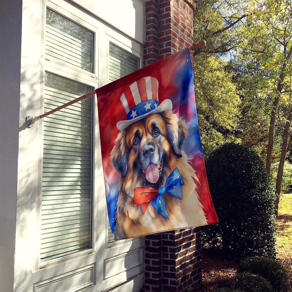 Leonberger Patriotic American House Flag