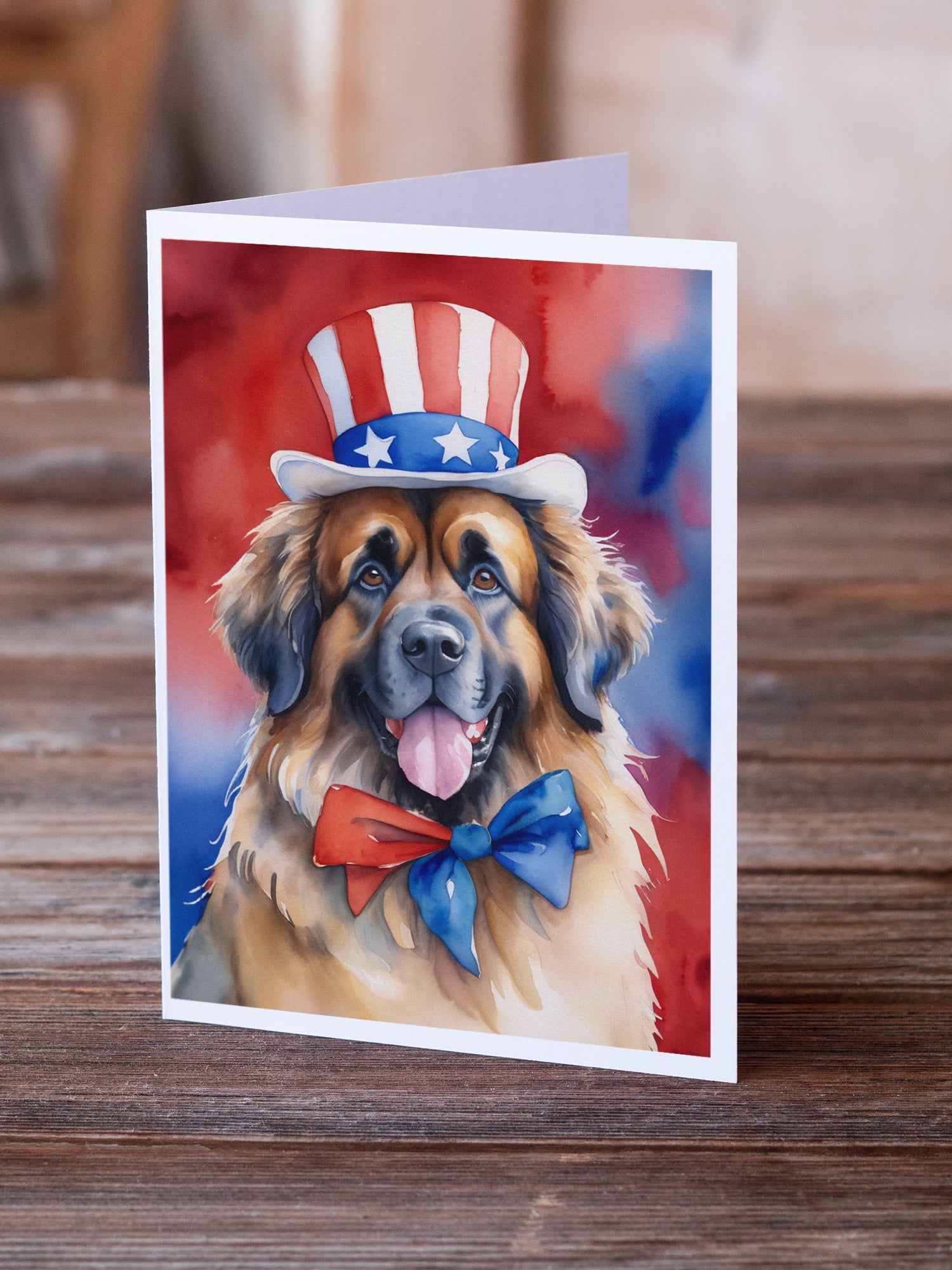 Buy this Leonberger Patriotic American Greeting Cards Pack of 8