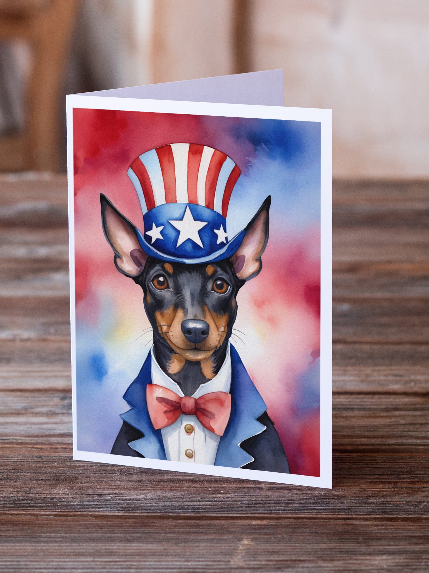 Buy this Manchester Terrier Patriotic American Greeting Cards Pack of 8