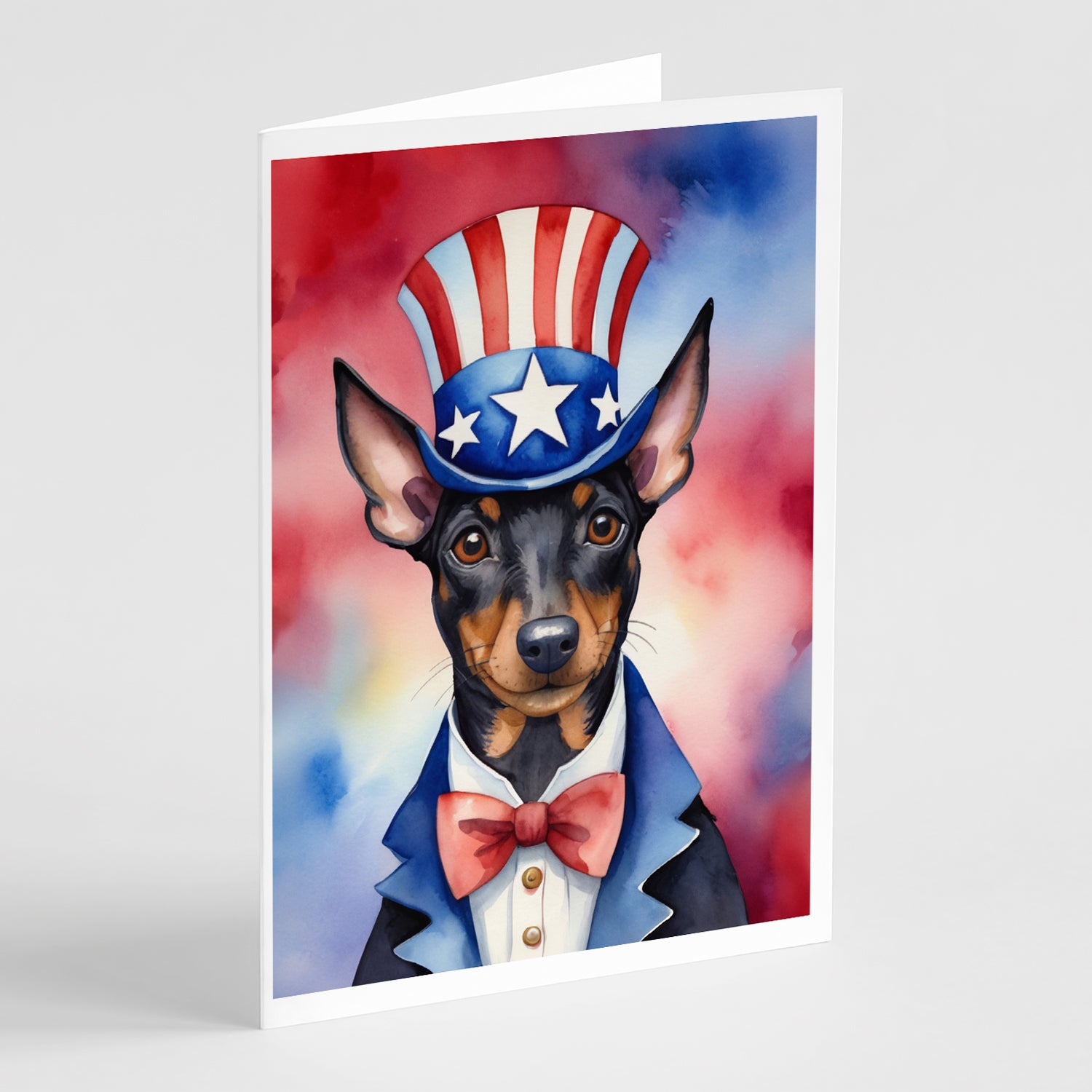 Buy this Manchester Terrier Patriotic American Greeting Cards Pack of 8