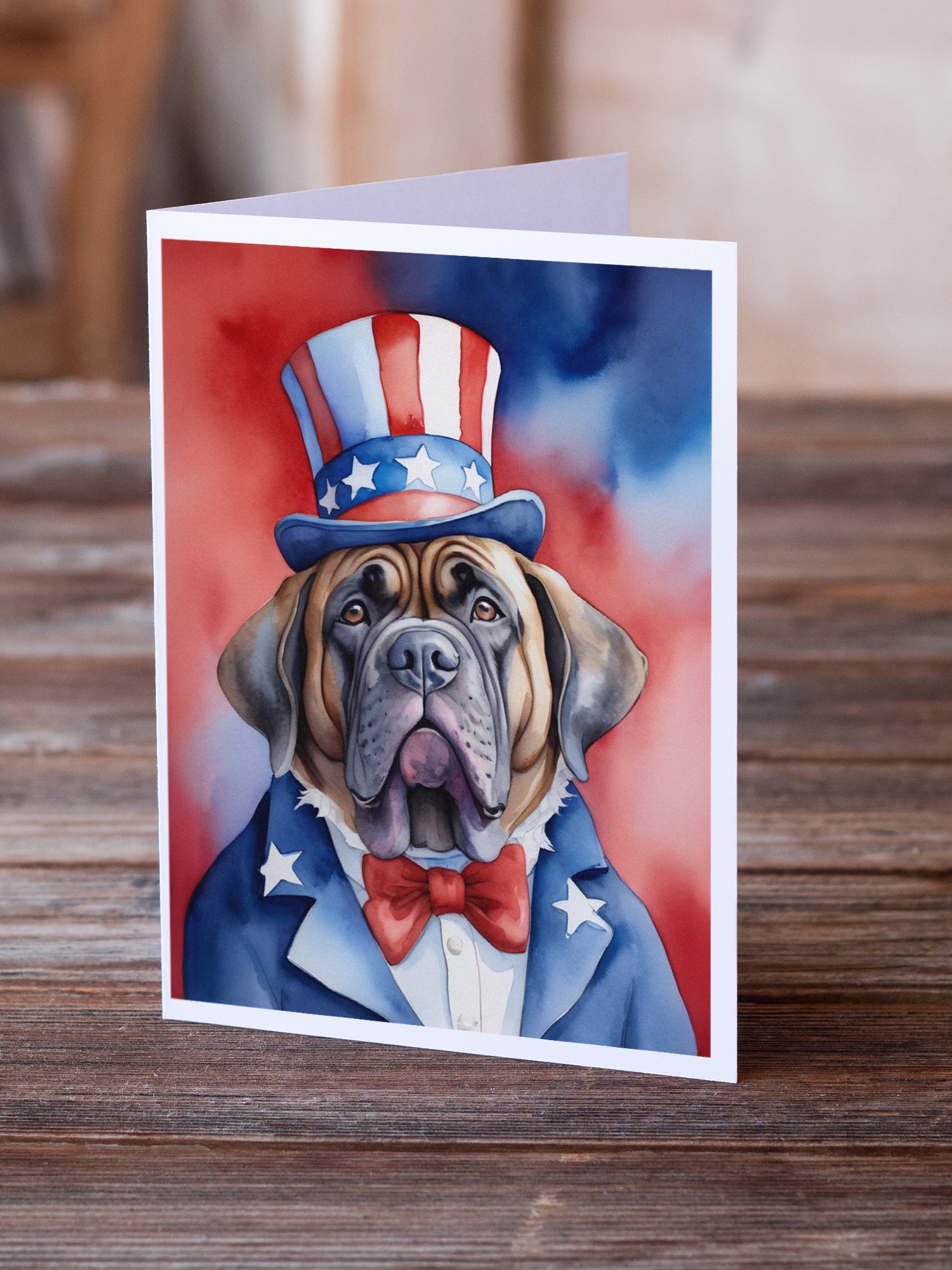 Buy this Mastiff Patriotic American Greeting Cards Pack of 8