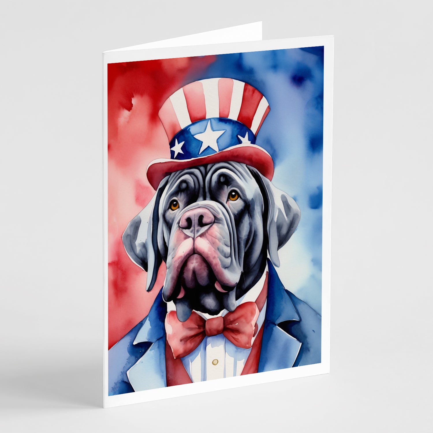 Buy this Neapolitan Mastiff Patriotic American Greeting Cards Pack of 8