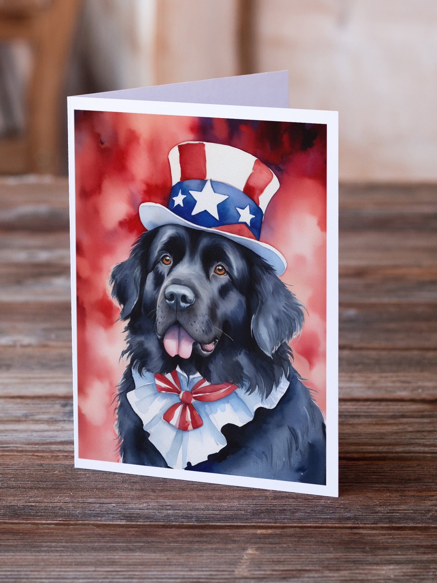Newfoundland Patriotic American Greeting Cards Pack of 8