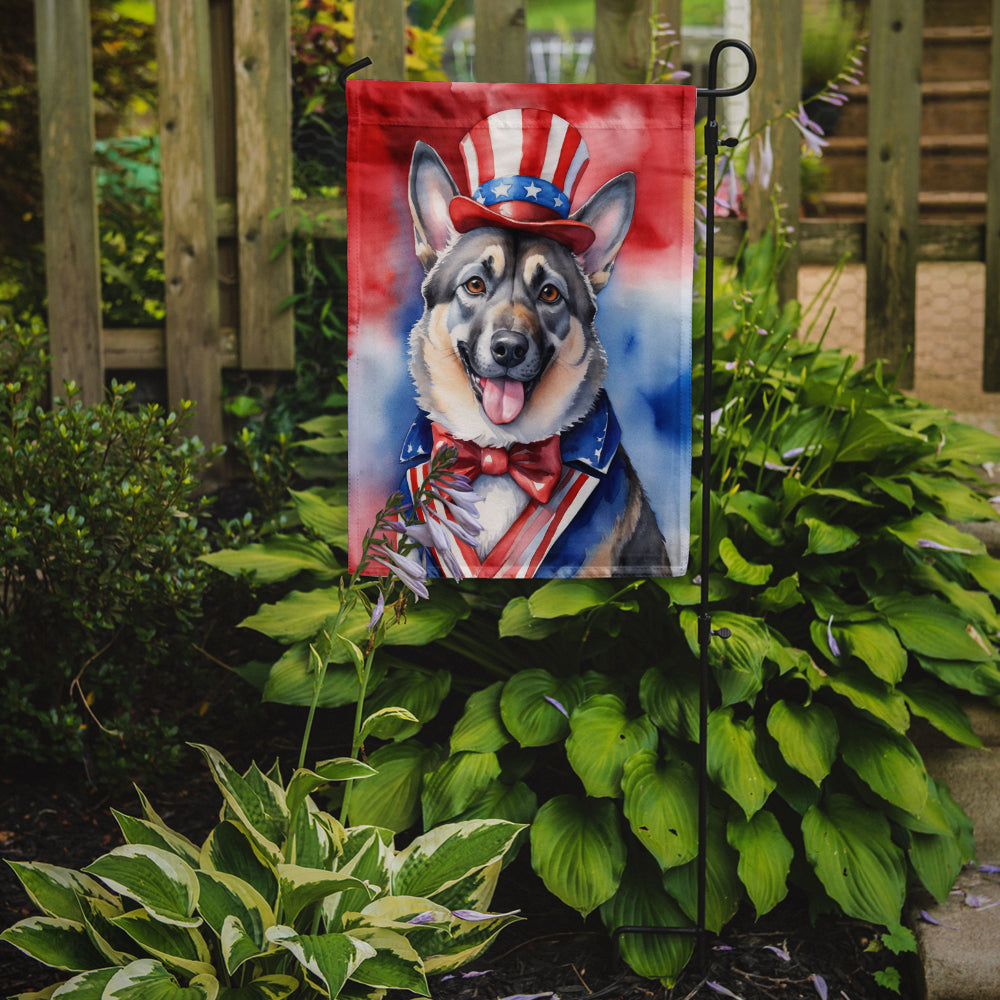 Norwegian Elkhound Patriotic American Garden Flag