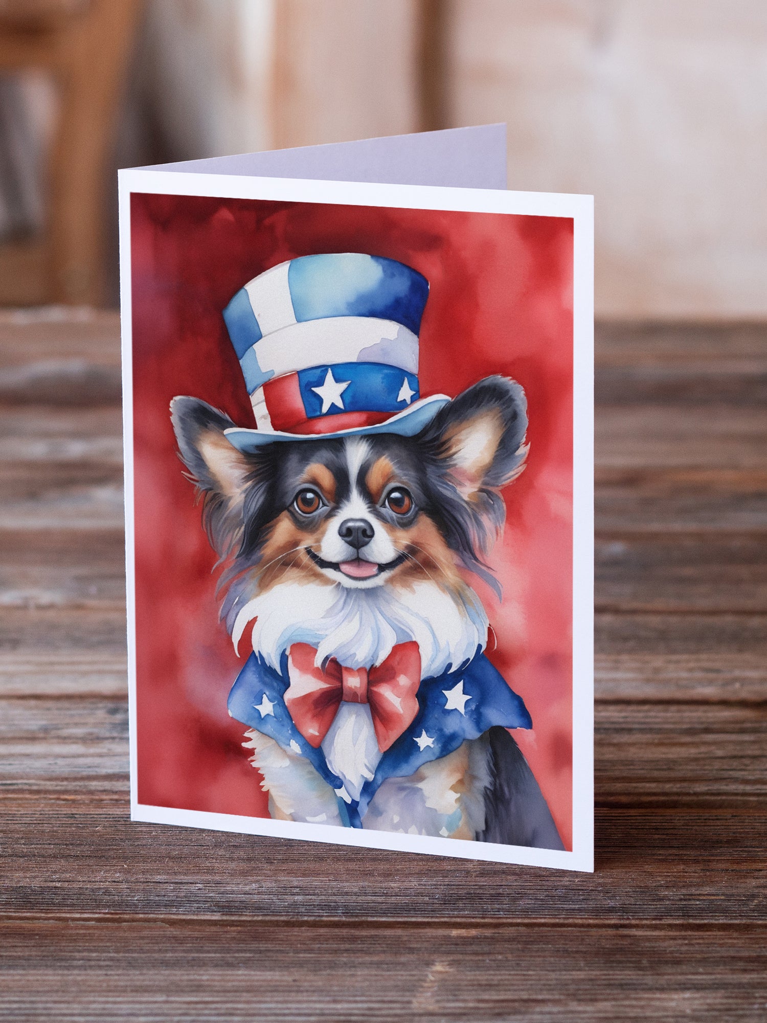 Buy this Papillon Patriotic American Greeting Cards Pack of 8
