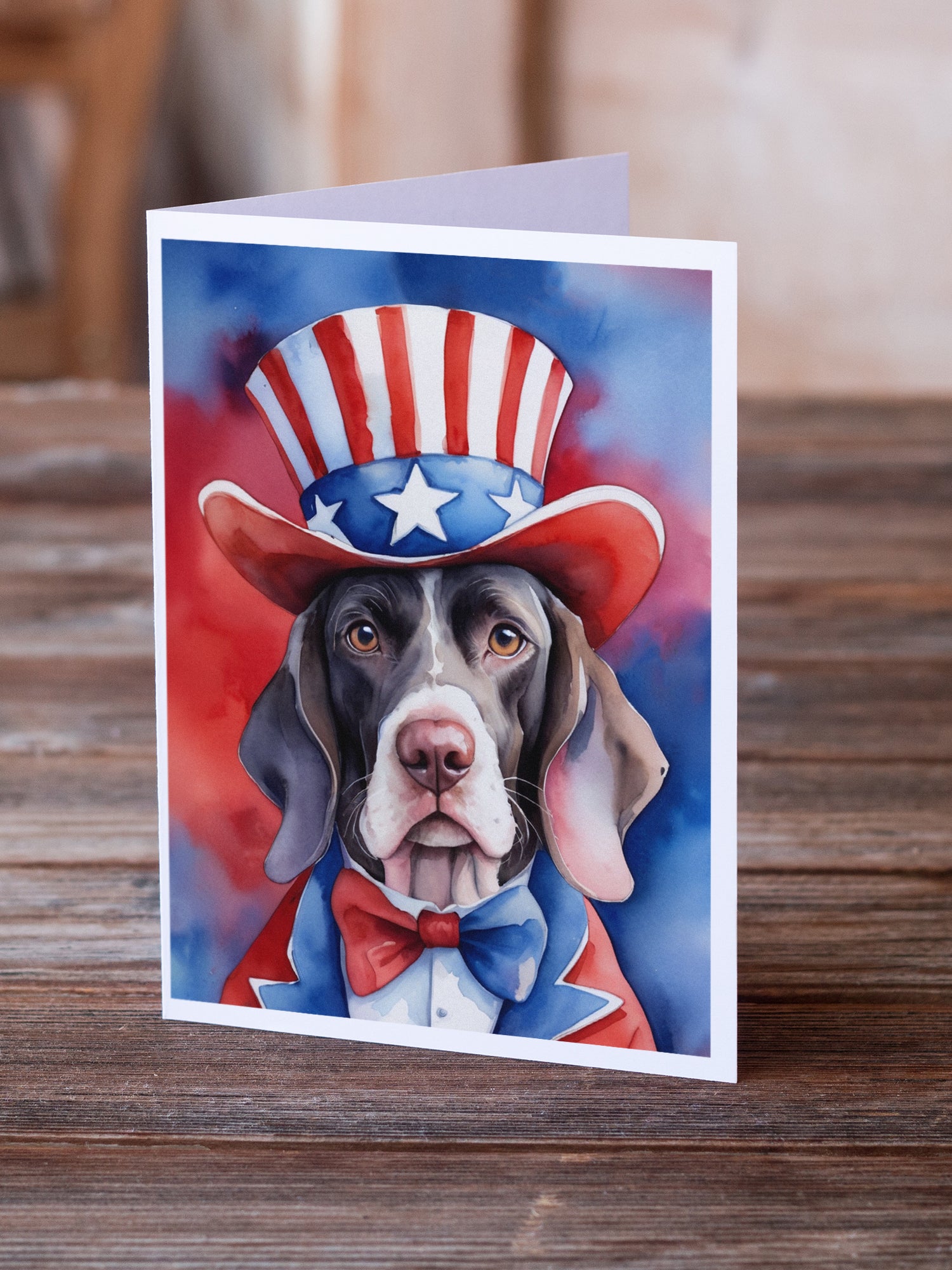 Pointer Patriotic American Greeting Cards Pack of 8