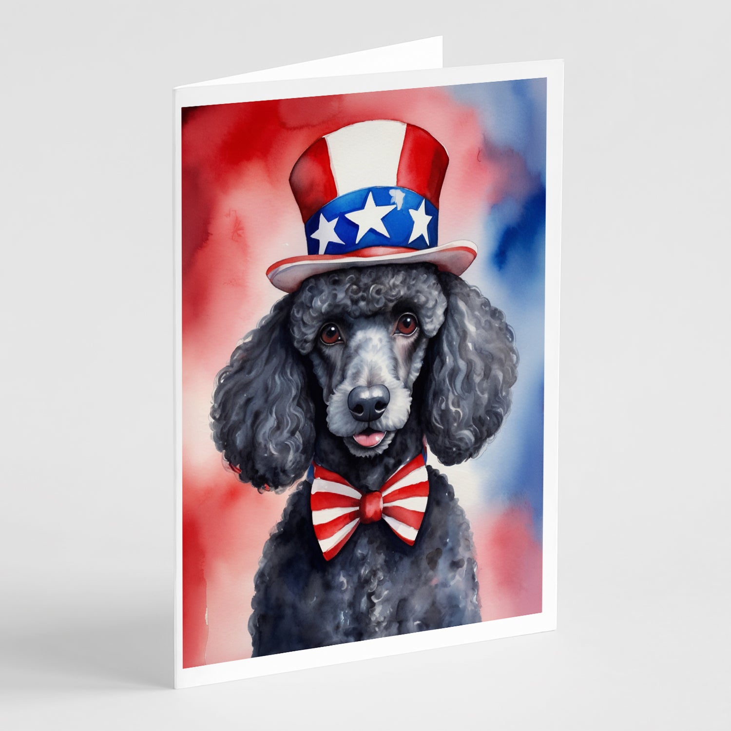 Buy this Black Poodle Patriotic American Greeting Cards Pack of 8