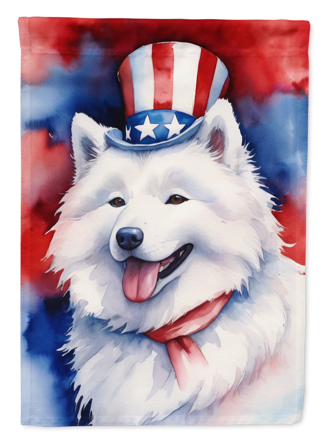 Buy this Samoyed Patriotic American House Flag