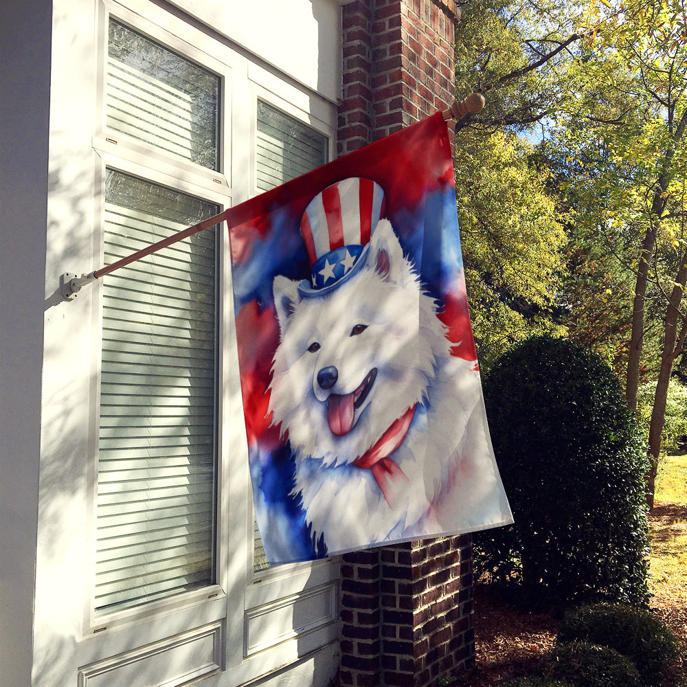 Buy this Samoyed Patriotic American House Flag