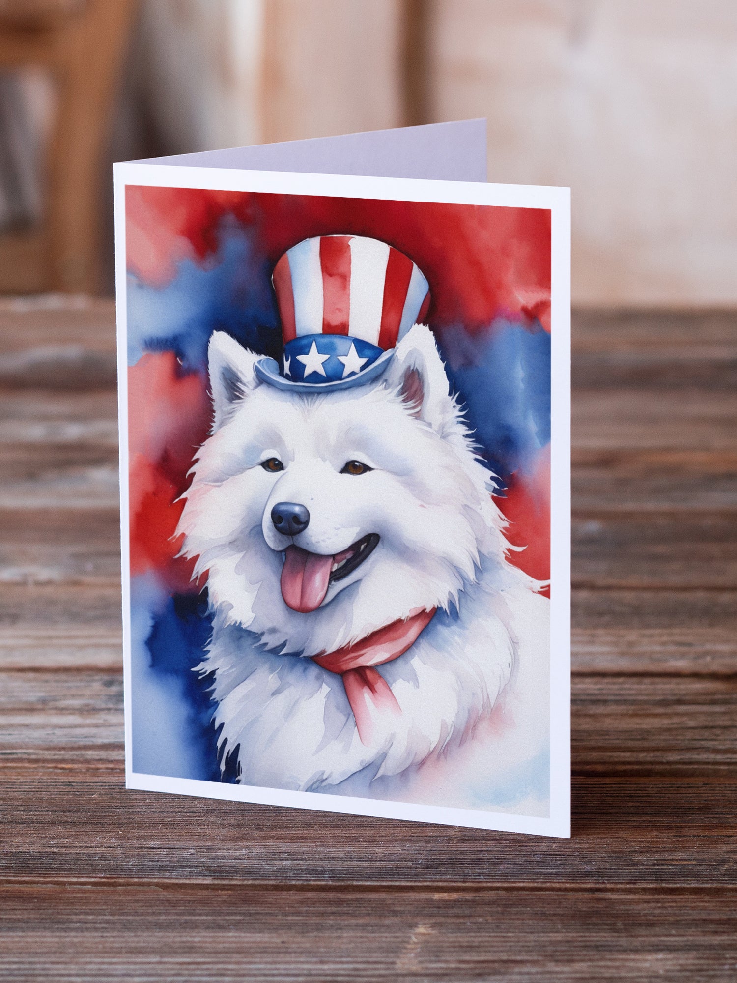 Buy this Samoyed Patriotic American Greeting Cards Pack of 8