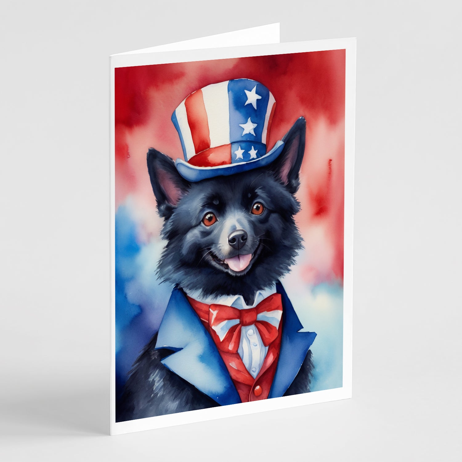 Buy this Schipperke Patriotic American Greeting Cards Pack of 8
