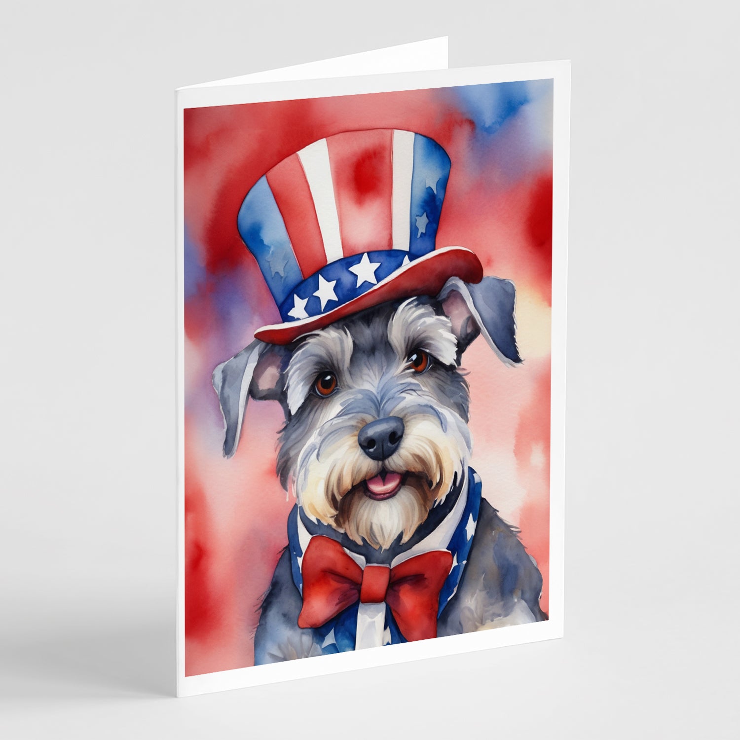 Buy this Schnauzer Patriotic American Greeting Cards Pack of 8