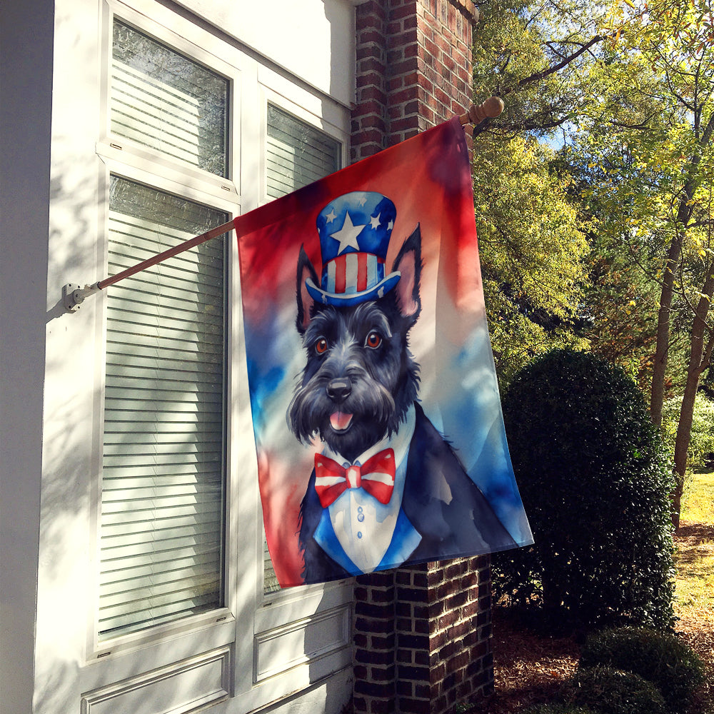 Scottish Terrier Patriotic American House Flag