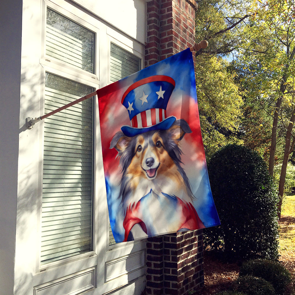 Buy this Sheltie Patriotic American House Flag