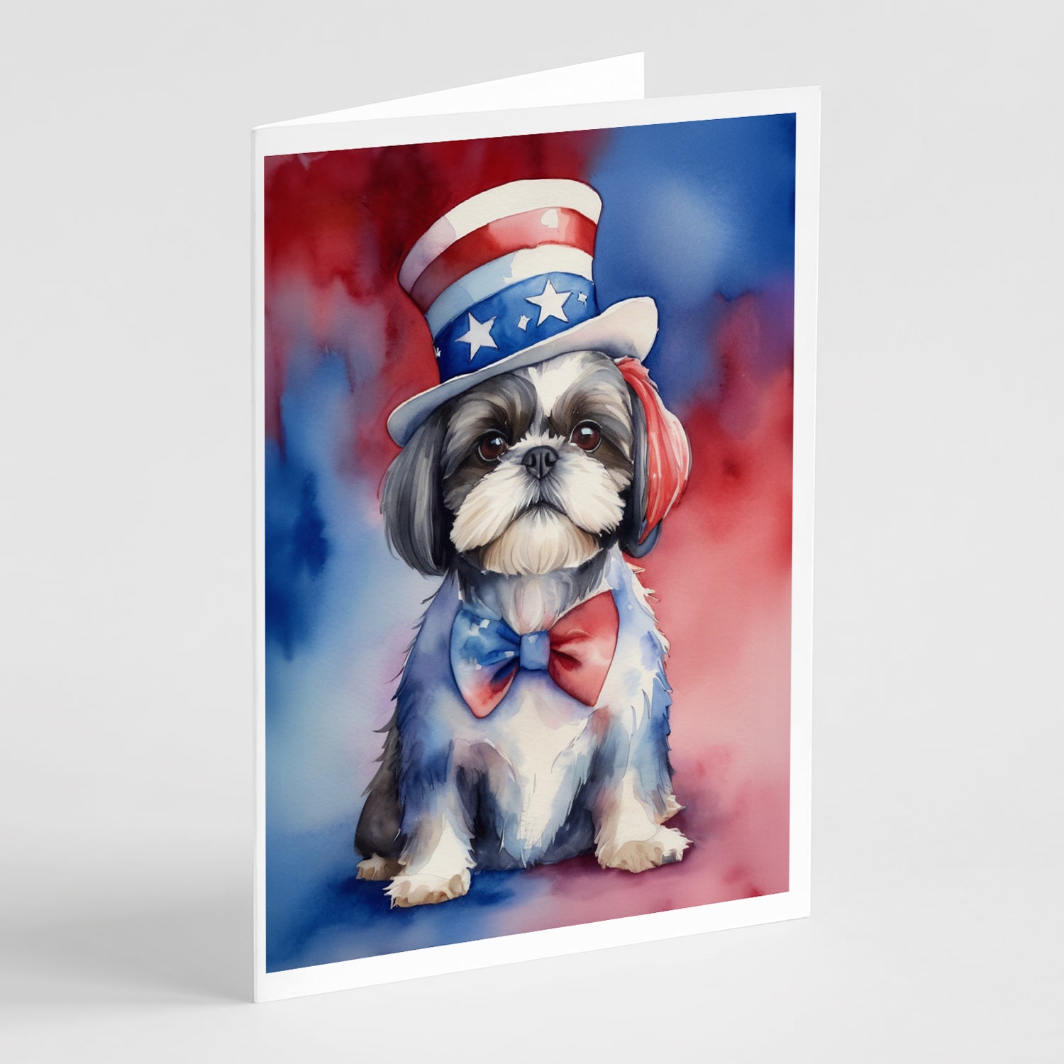 Buy this Shih Tzu Patriotic American Greeting Cards Pack of 8