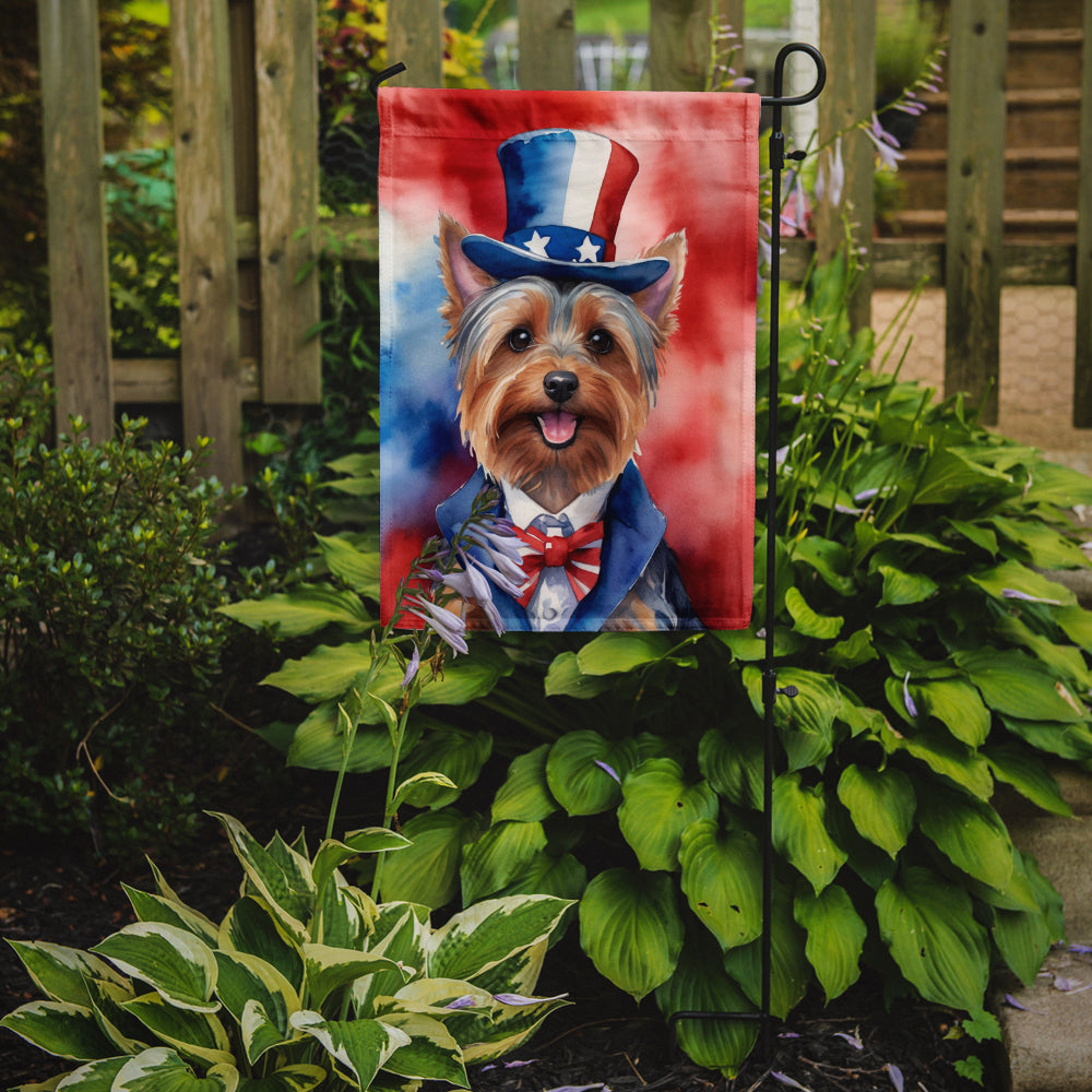 Silky Terrier Patriotic American Garden Flag