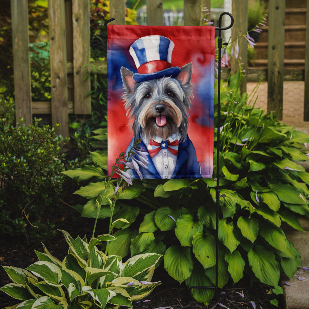 Skye Terrier Patriotic American Garden Flag