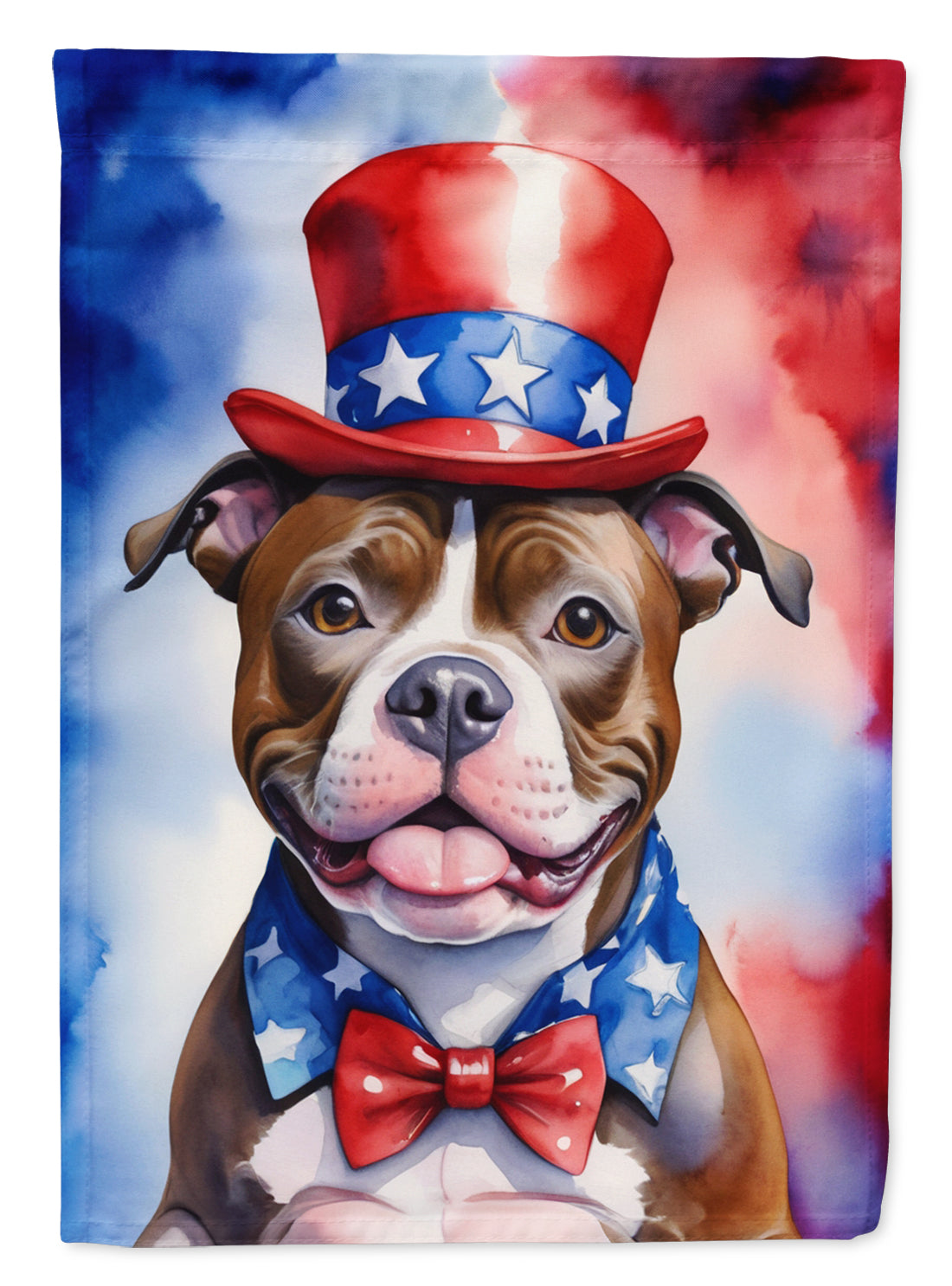 Buy this Staffordshire Bull Terrier Patriotic American House Flag