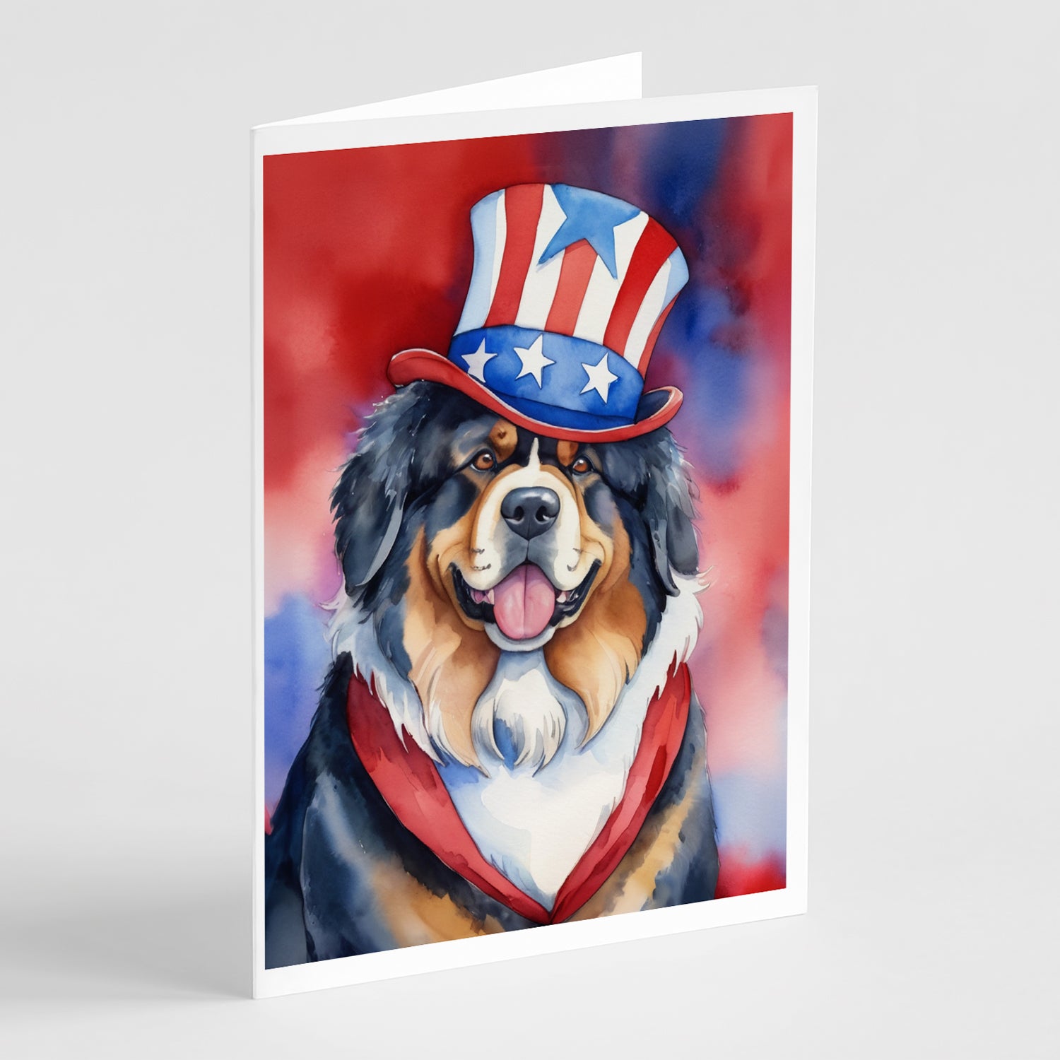 Buy this Tibetan Mastiff Patriotic American Greeting Cards Pack of 8
