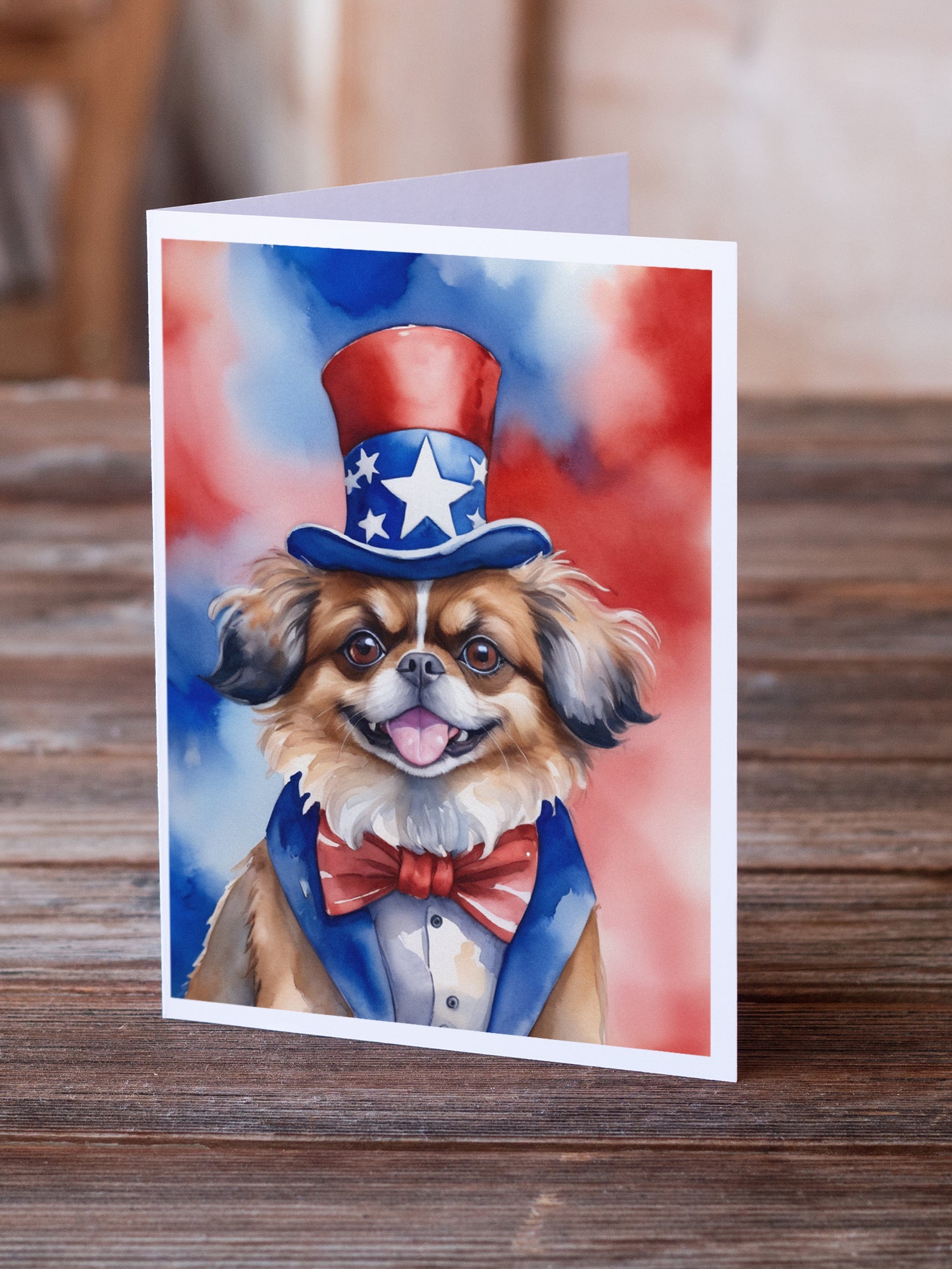 Buy this Tibetan Spaniel Patriotic American Greeting Cards Pack of 8