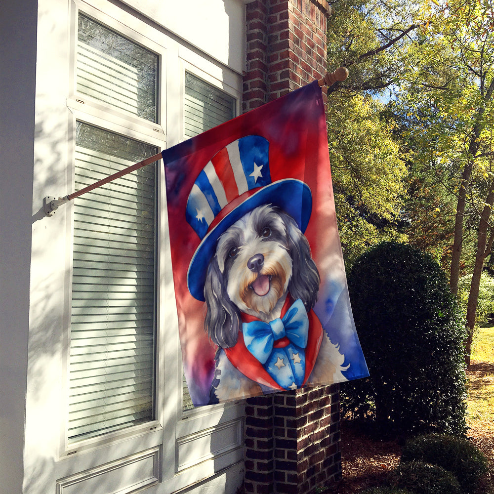 Buy this Tibetan Terrier Patriotic American House Flag