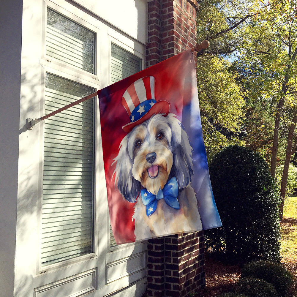 Tibetan Terrier Patriotic American House Flag