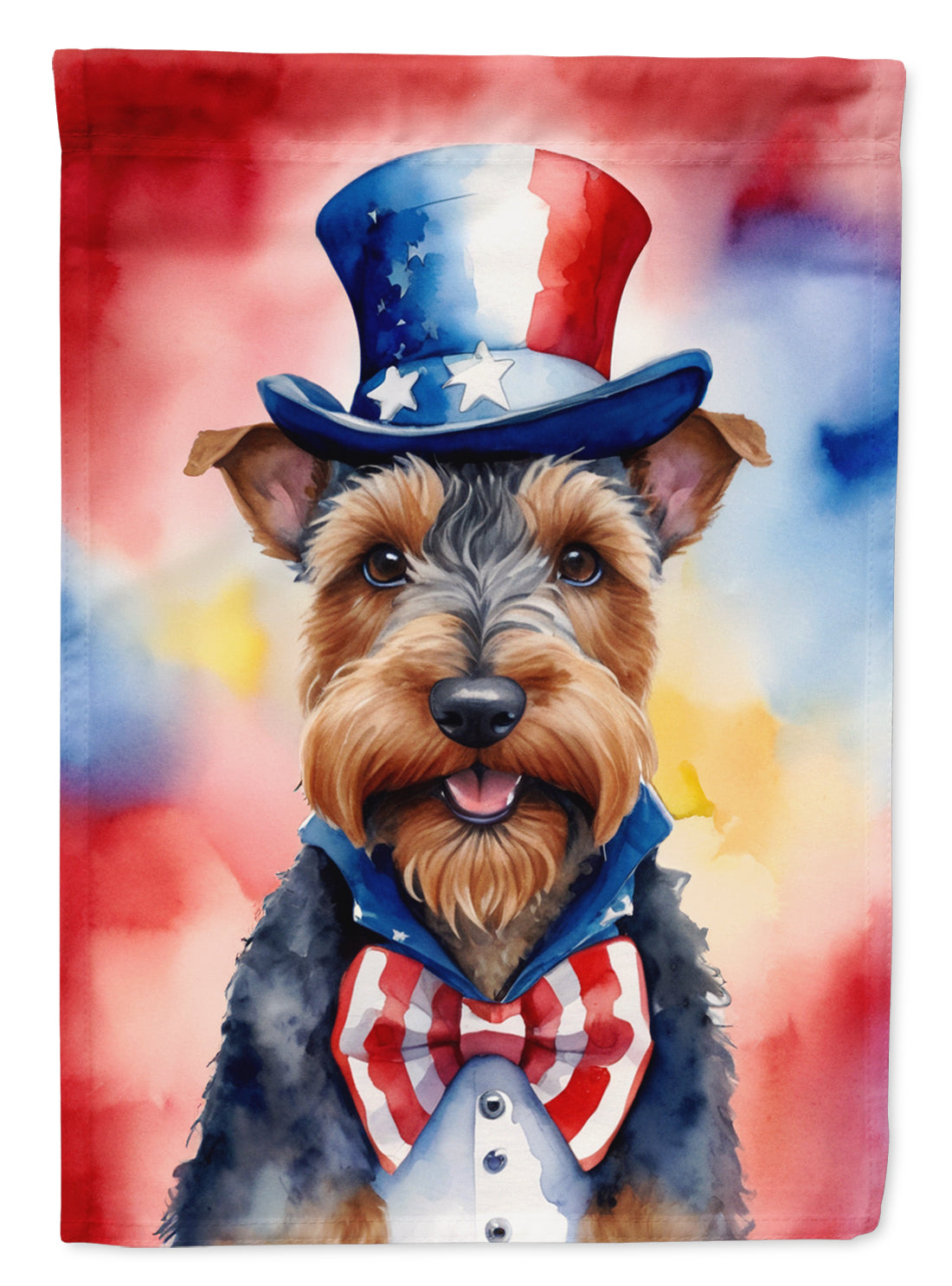 Buy this Welsh Terrier Patriotic American House Flag