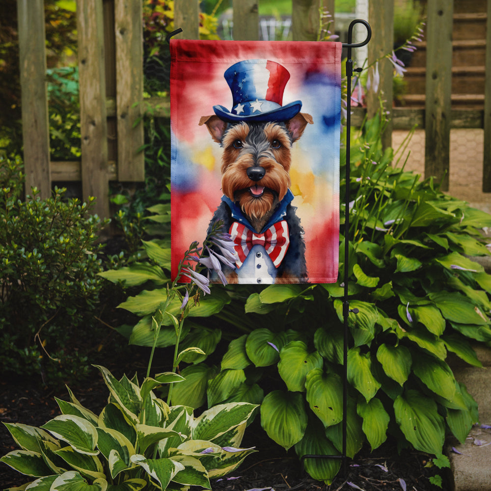 Welsh Terrier Patriotic American Garden Flag