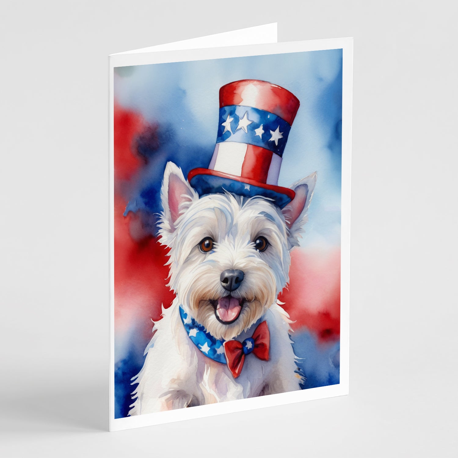 Buy this Westie Patriotic American Greeting Cards Pack of 8