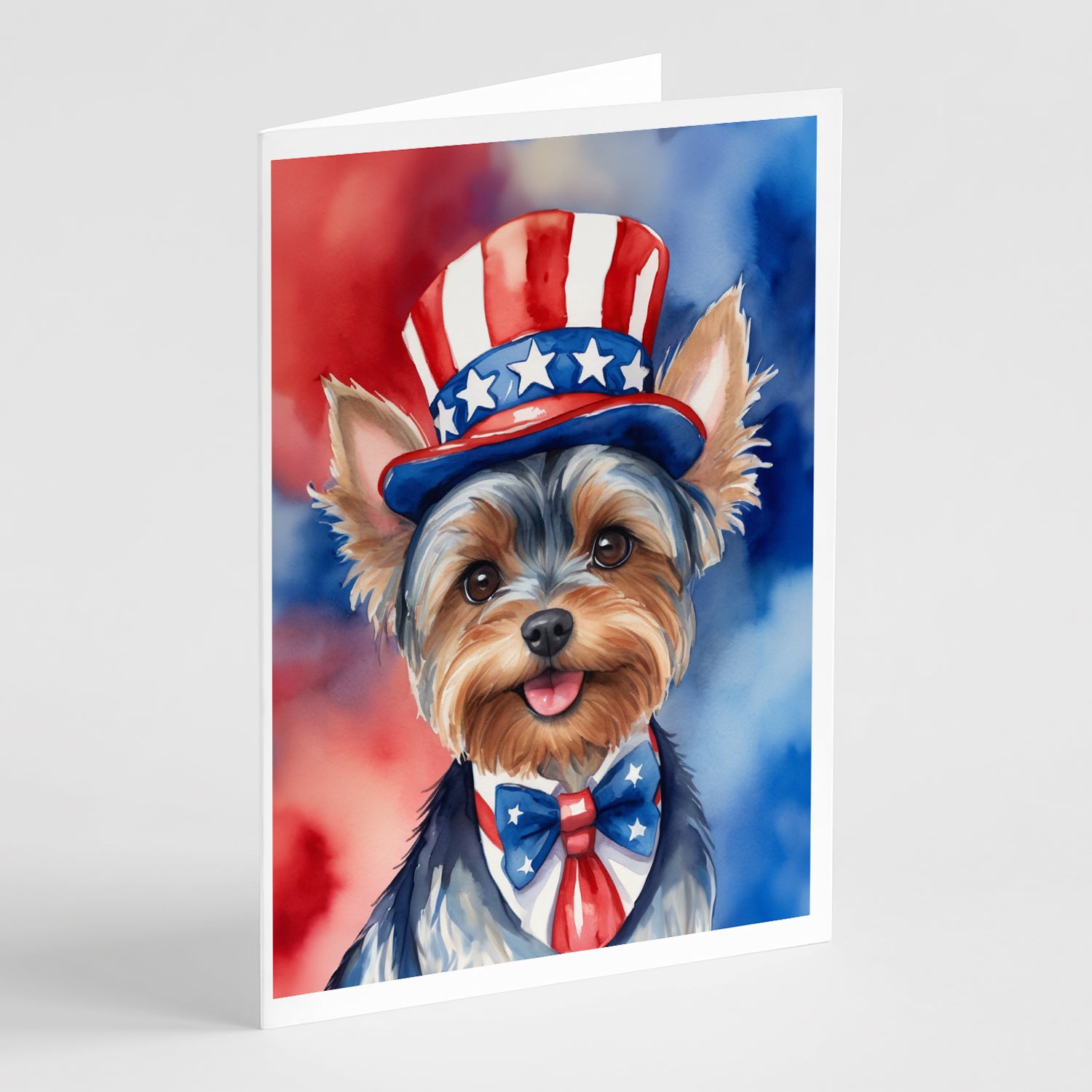 Buy this Yorkshire Terrier Patriotic American Greeting Cards Pack of 8