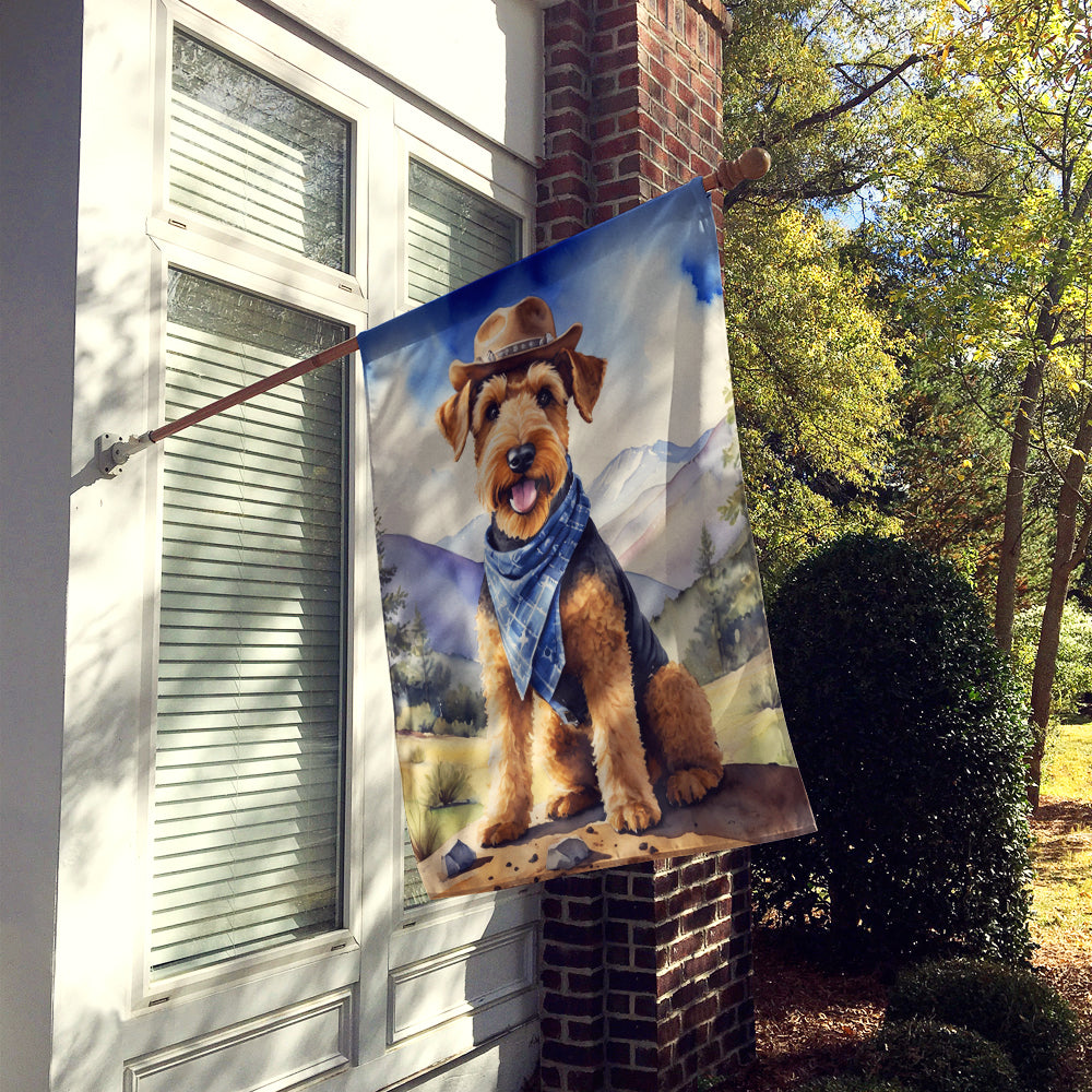 Buy this Airedale Terrier Cowboy Welcome House Flag