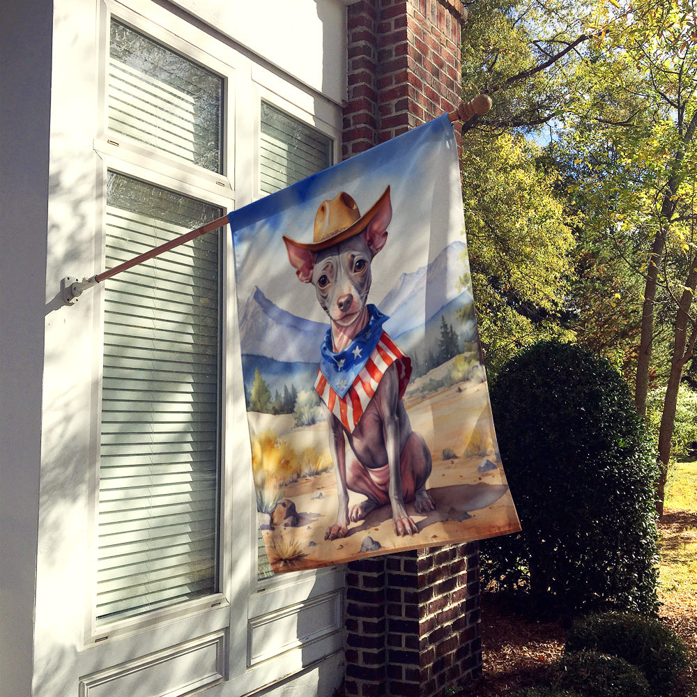 American Hairless Terrier Cowboy Welcome House Flag