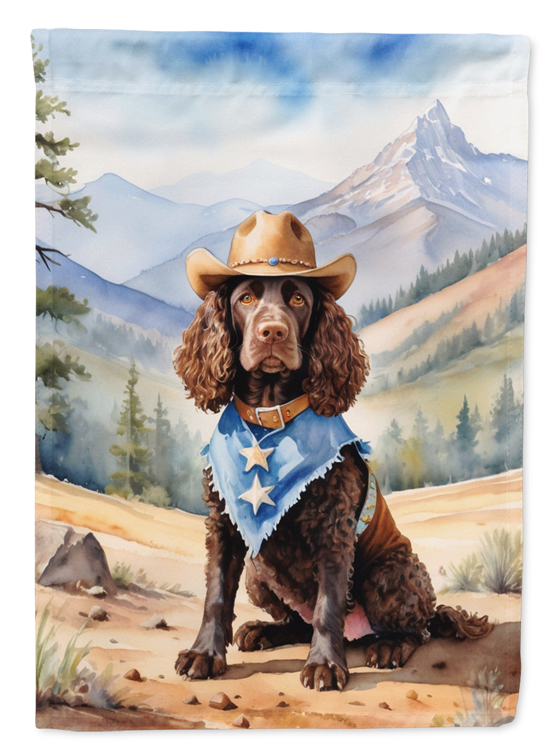 Buy this American Water Spaniel Cowboy Welcome House Flag