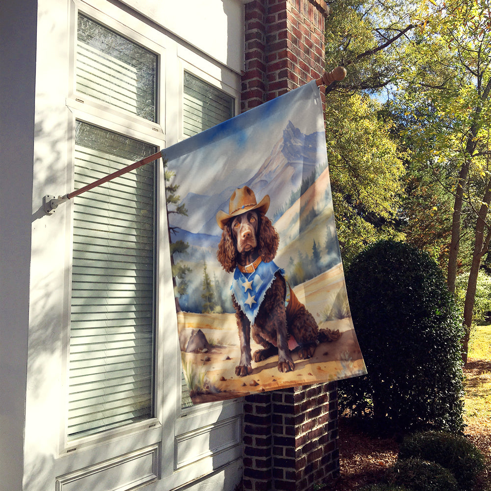 Buy this American Water Spaniel Cowboy Welcome House Flag