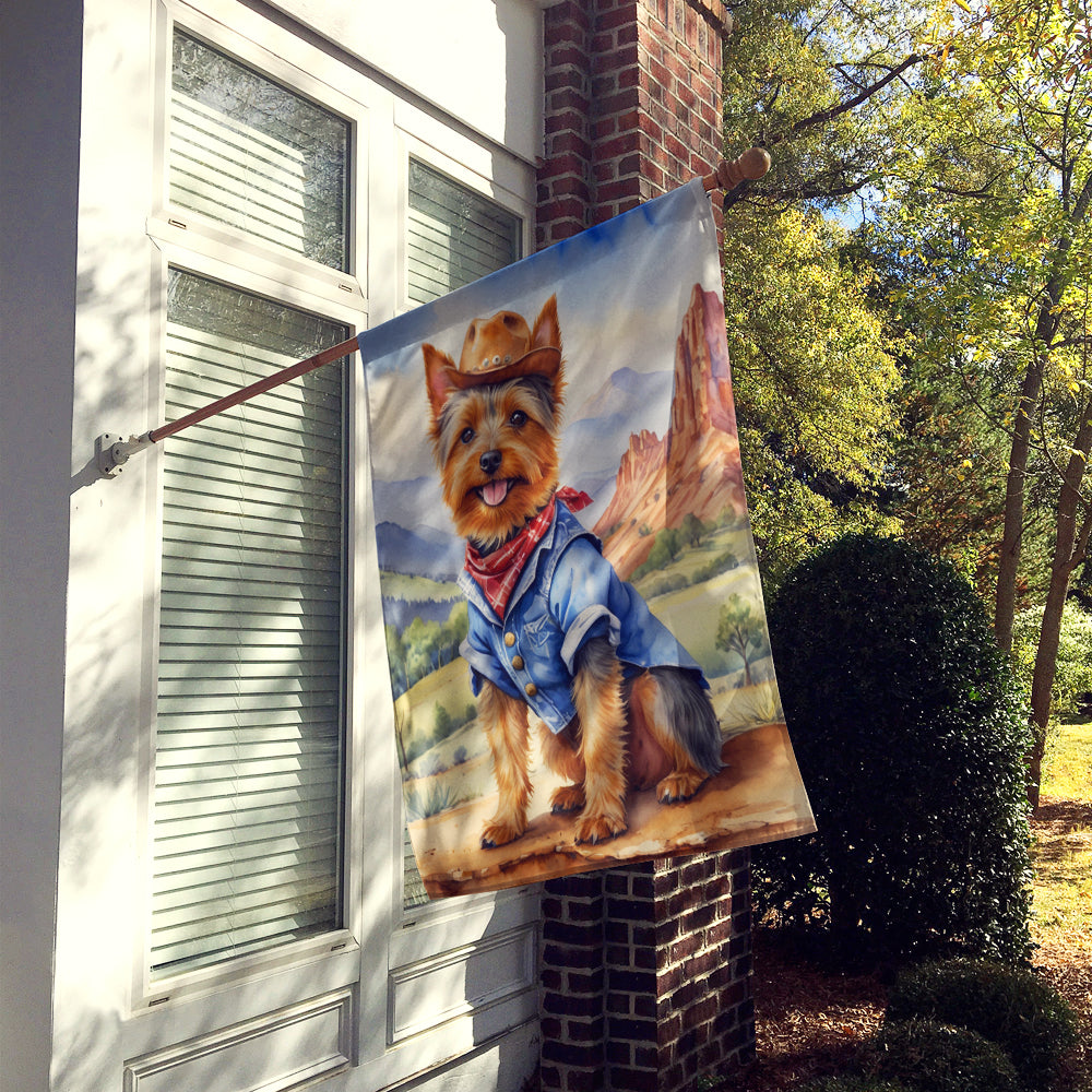 Buy this Australian Terrier Cowboy Welcome House Flag