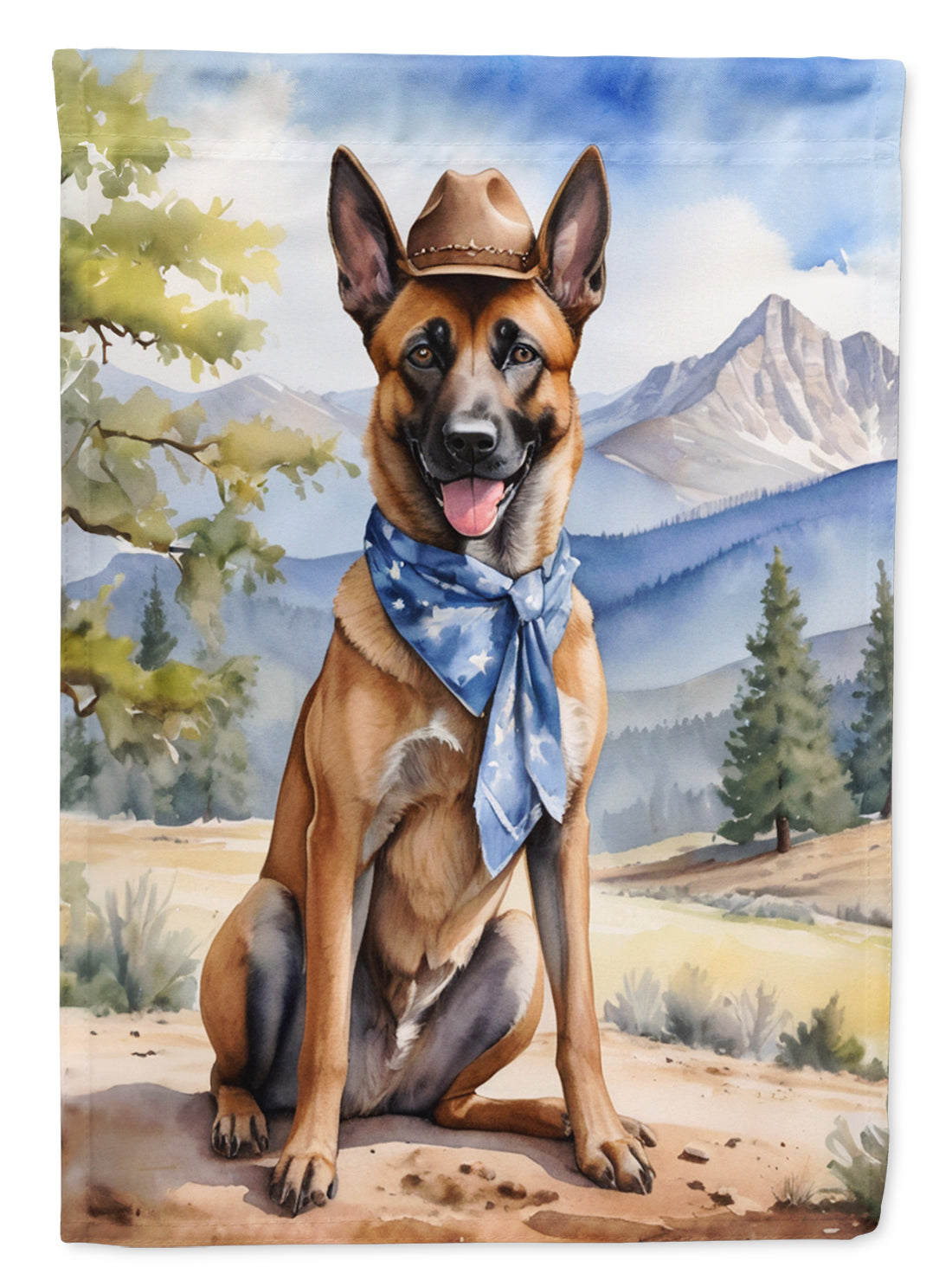 Buy this Belgian Malinois Cowboy Welcome House Flag