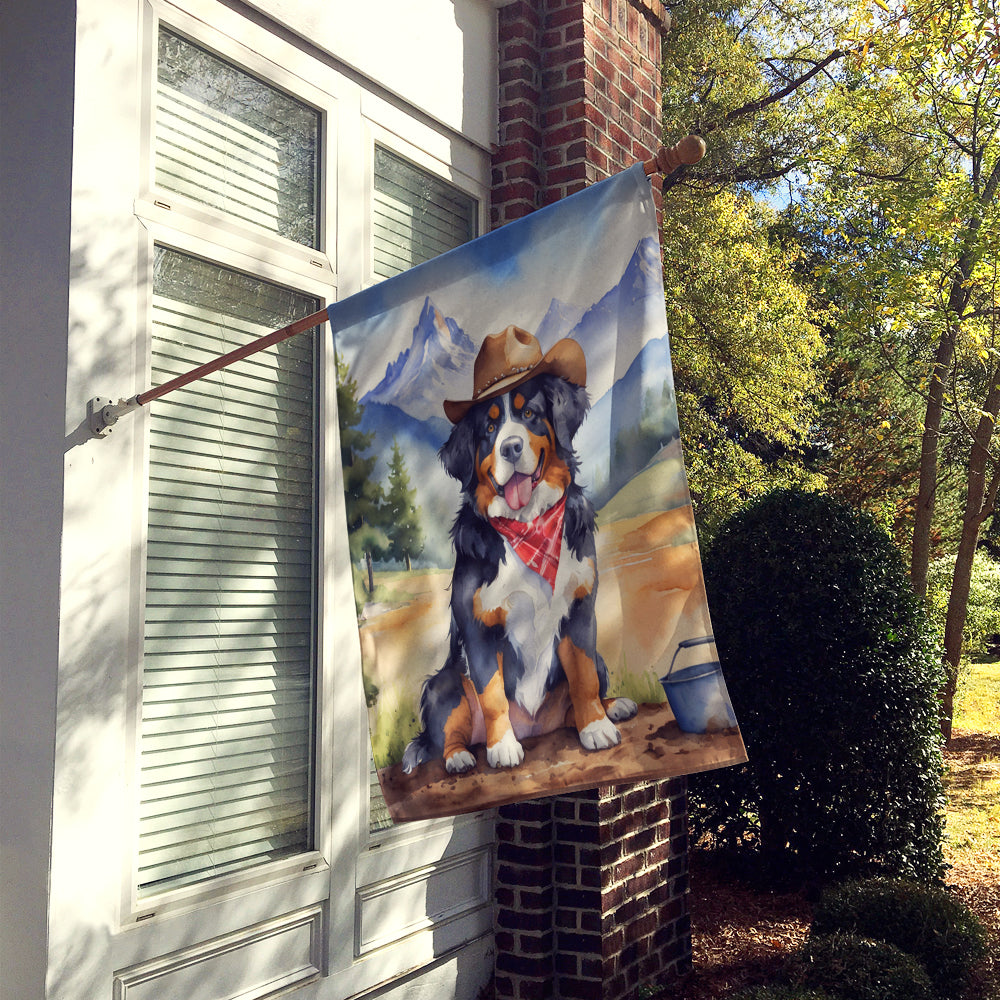 Buy this Bernese Mountain Dog Cowboy Welcome House Flag