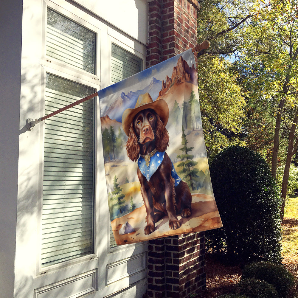 Buy this Boykin Spaniel Cowboy Welcome House Flag