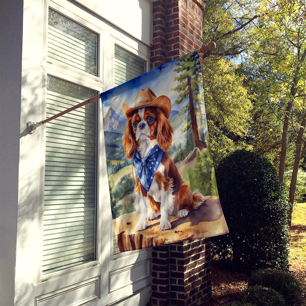 Buy this Cavalier Spaniel Cowboy Welcome House Flag