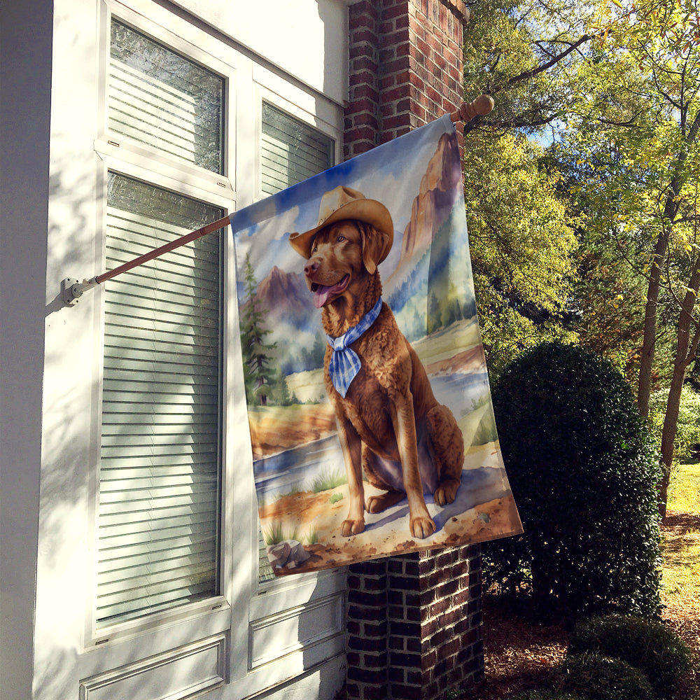 Buy this Chesapeake Bay Retriever Cowboy Welcome House Flag