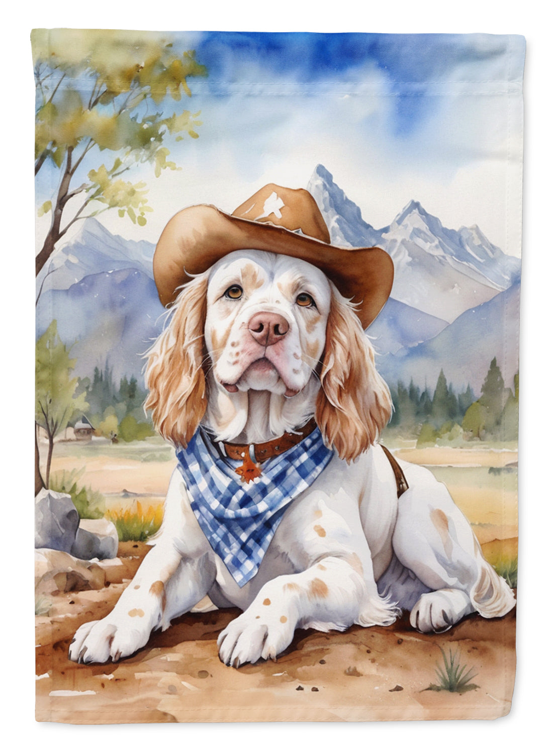 Buy this Clumber Spaniel Cowboy Welcome Garden Flag