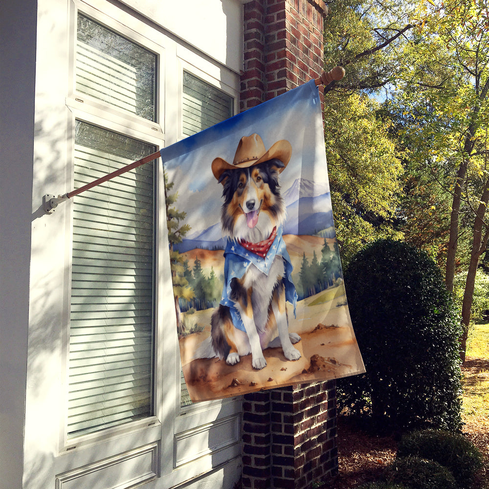Buy this Collie Cowboy Welcome House Flag