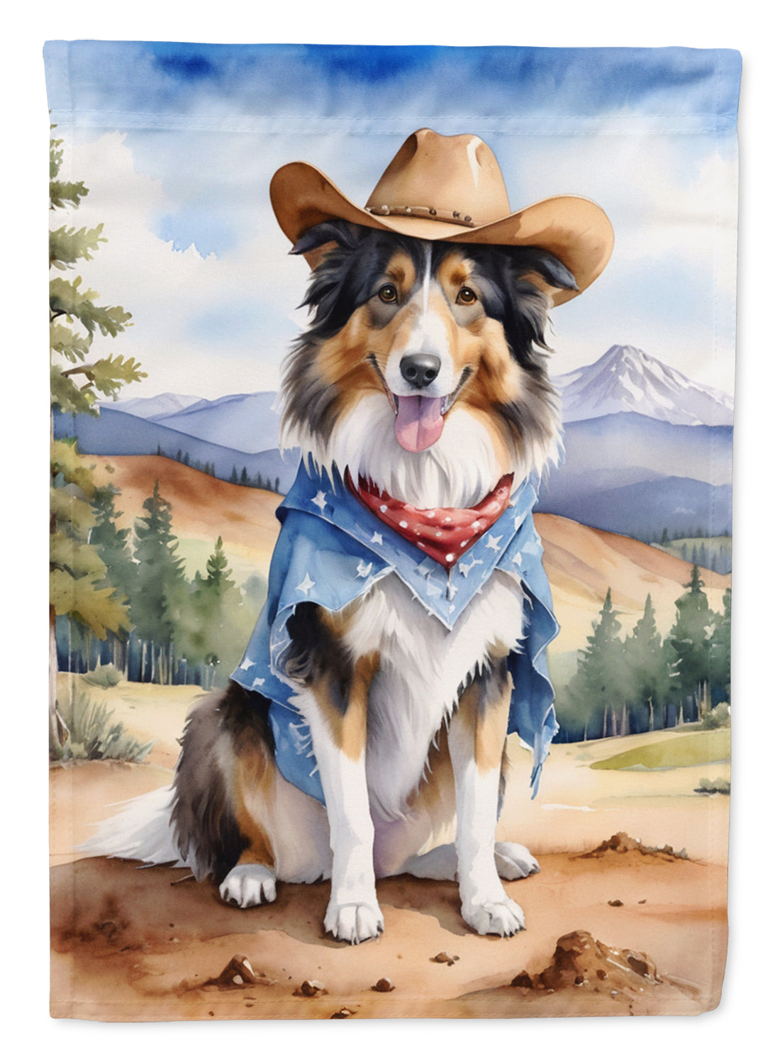 Buy this Collie Cowboy Welcome Garden Flag