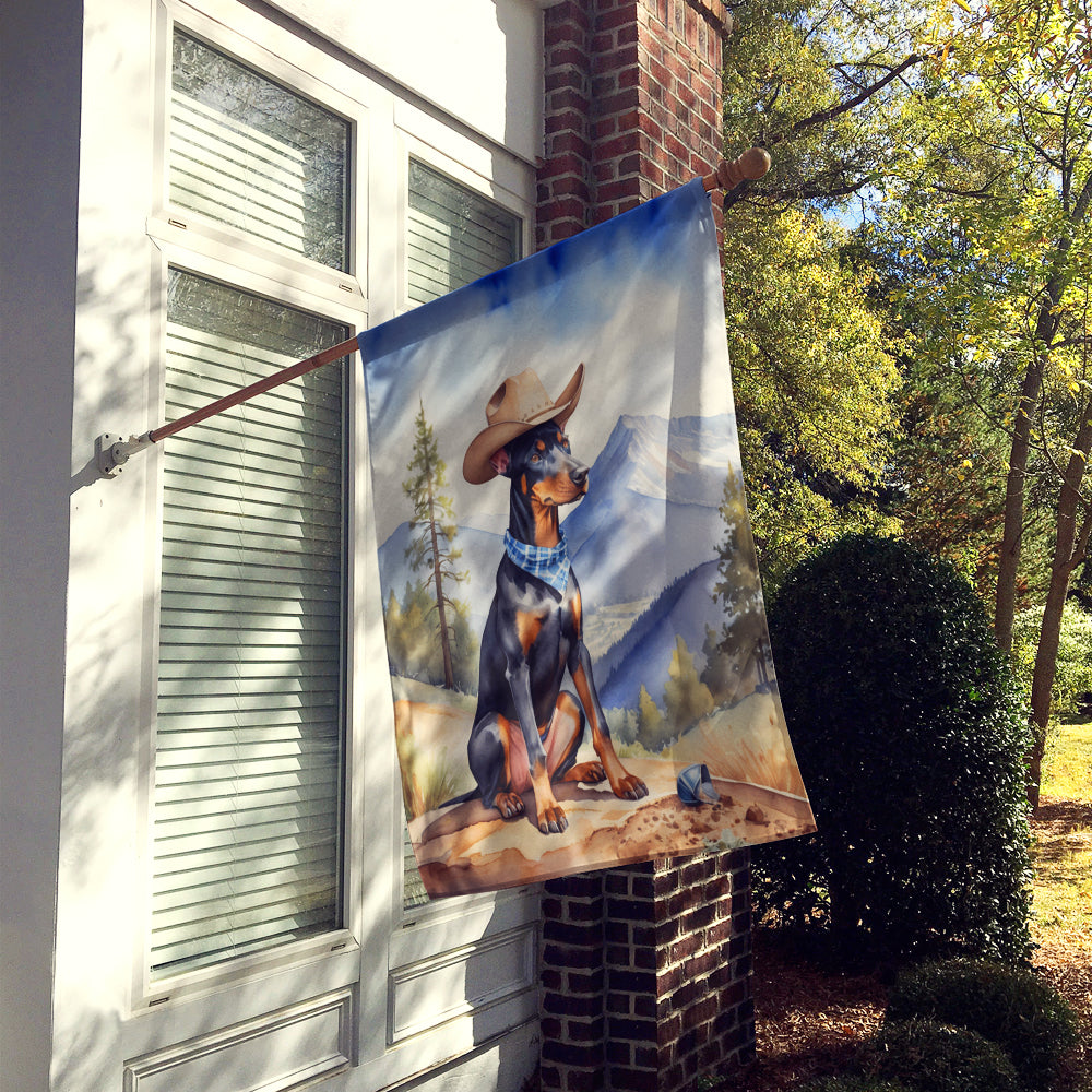 Buy this Doberman Pinscher Cowboy Welcome House Flag