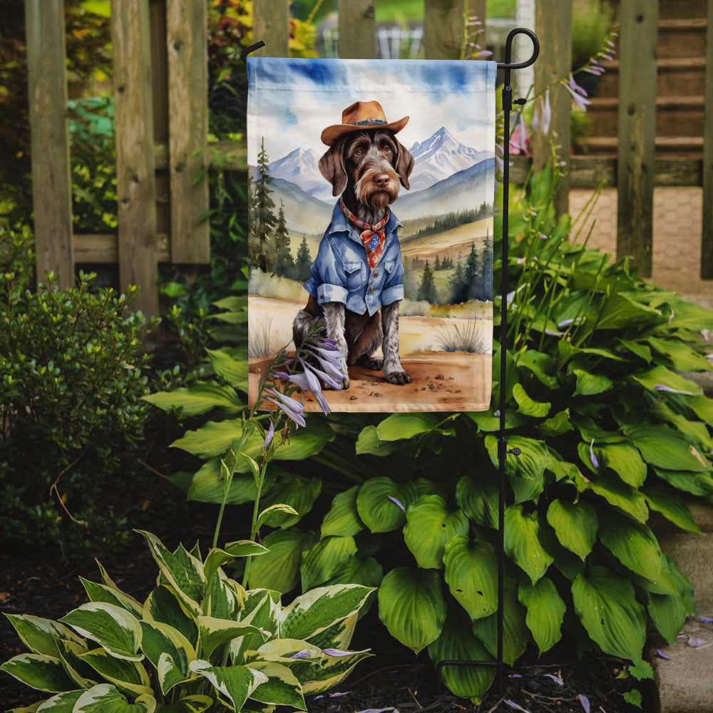 Buy this German Wirehaired Pointer Cowboy Welcome Garden Flag