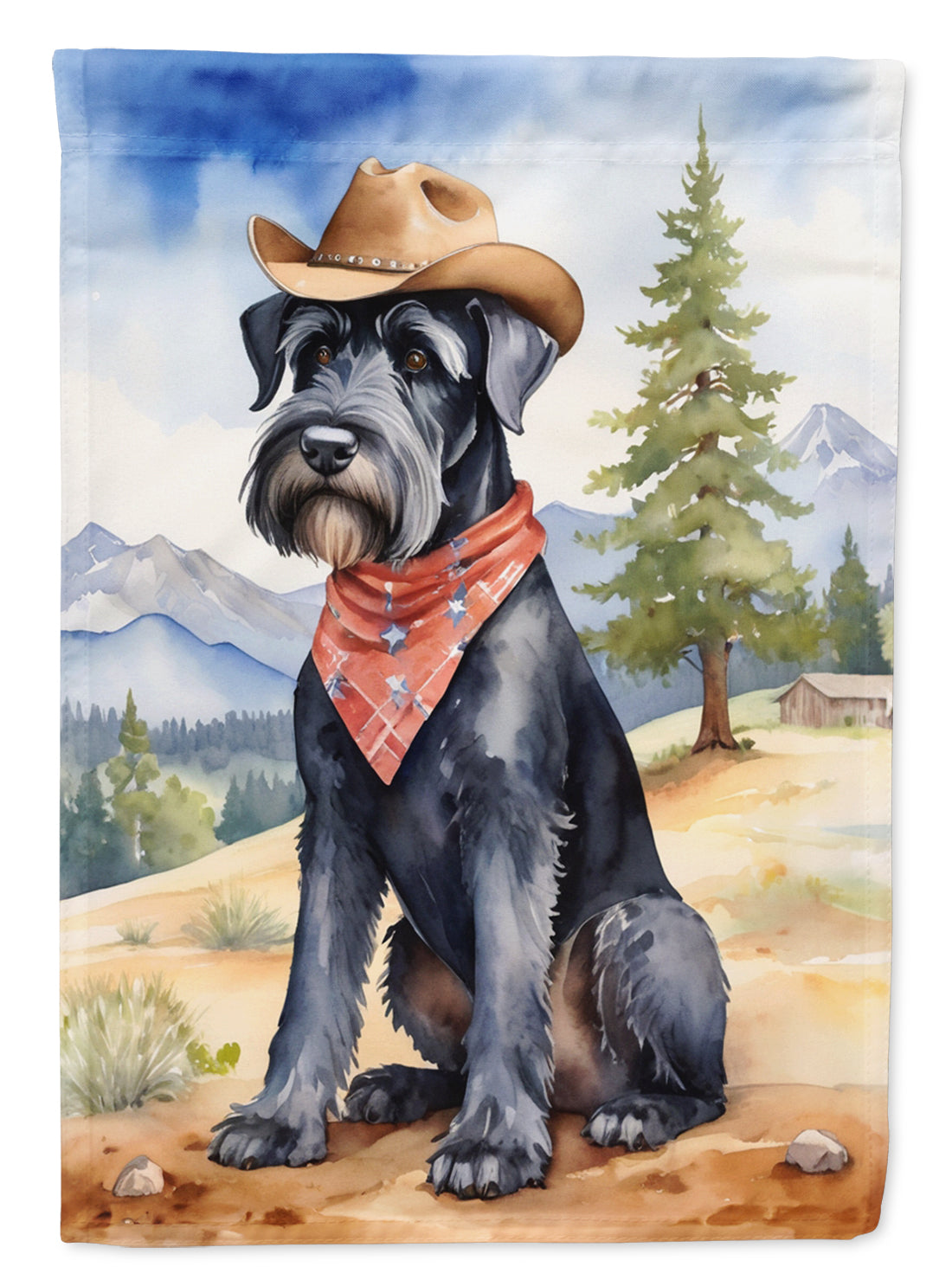 Buy this Giant Schnauzer Cowboy Welcome House Flag