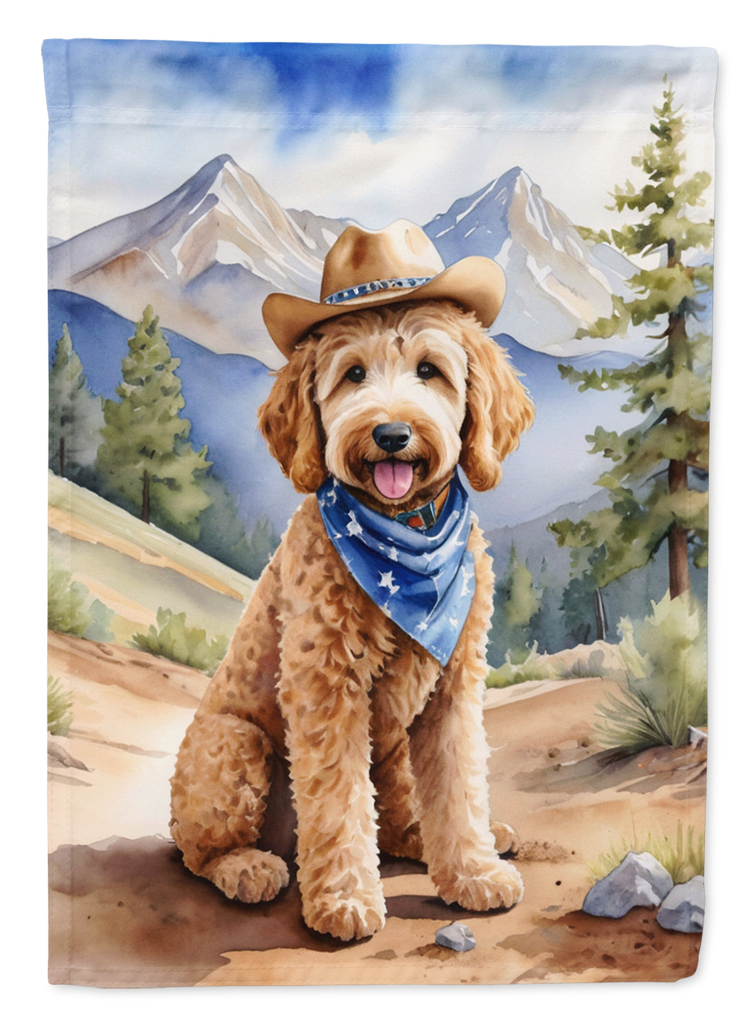 Buy this Goldendoodle Cowboy Welcome House Flag
