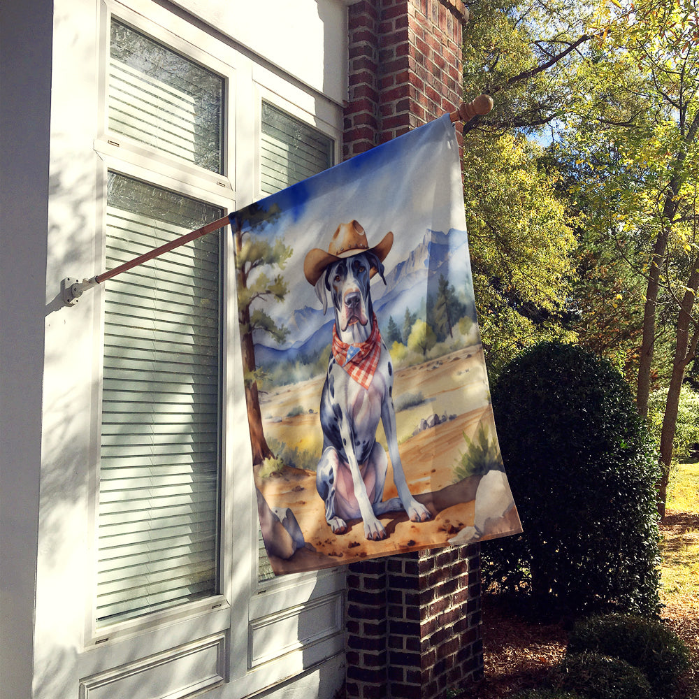 Great Dane Cowboy Welcome House Flag